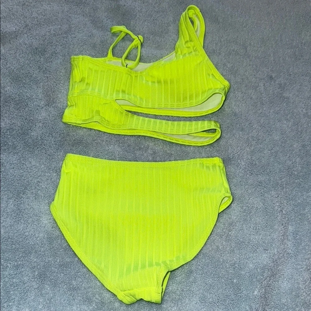 SHEIN Neon Yellow Kids Swim Bikini